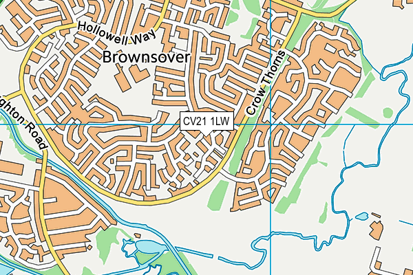 CV21 1LW map - OS VectorMap District (Ordnance Survey)