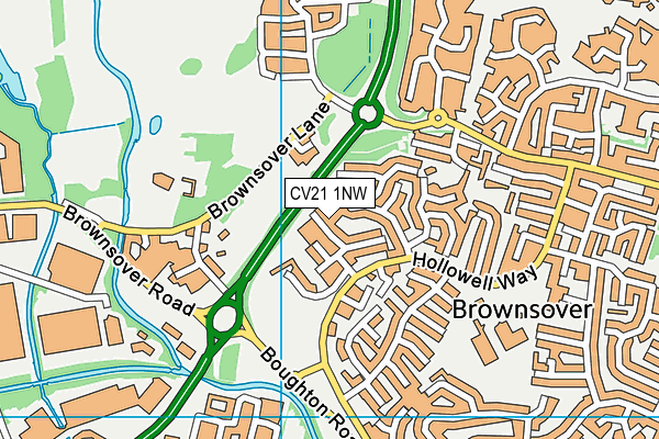 CV21 1NW map - OS VectorMap District (Ordnance Survey)