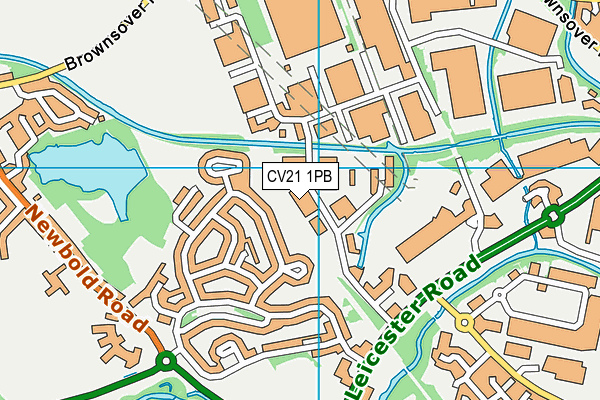 CV21 1PB map - OS VectorMap District (Ordnance Survey)