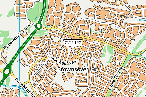 CV21 1PG map - OS VectorMap District (Ordnance Survey)