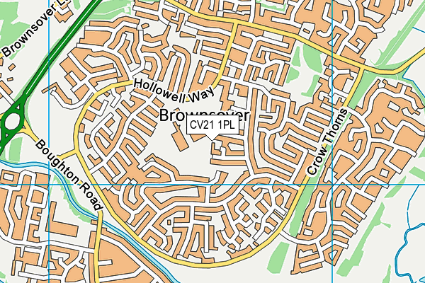 CV21 1PL map - OS VectorMap District (Ordnance Survey)