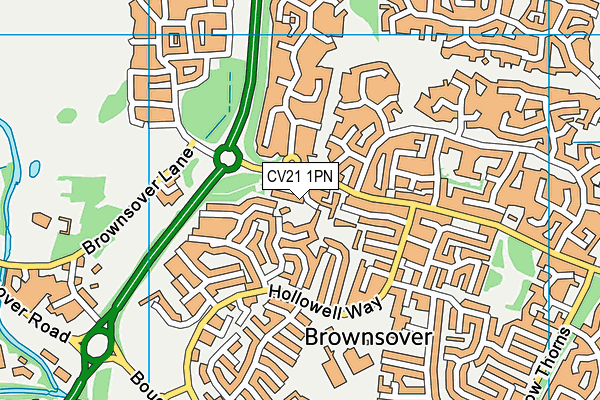 CV21 1PN map - OS VectorMap District (Ordnance Survey)
