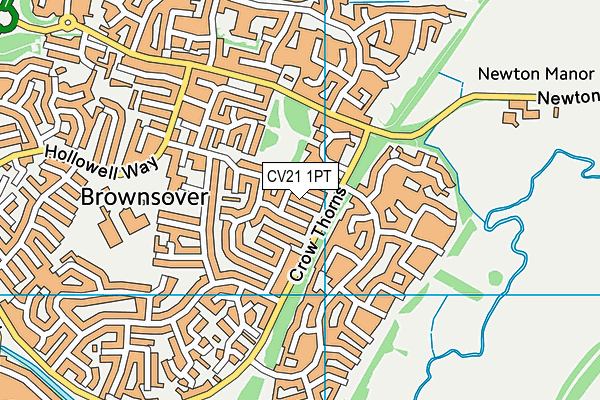 CV21 1PT map - OS VectorMap District (Ordnance Survey)