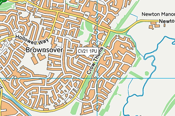 CV21 1PU map - OS VectorMap District (Ordnance Survey)