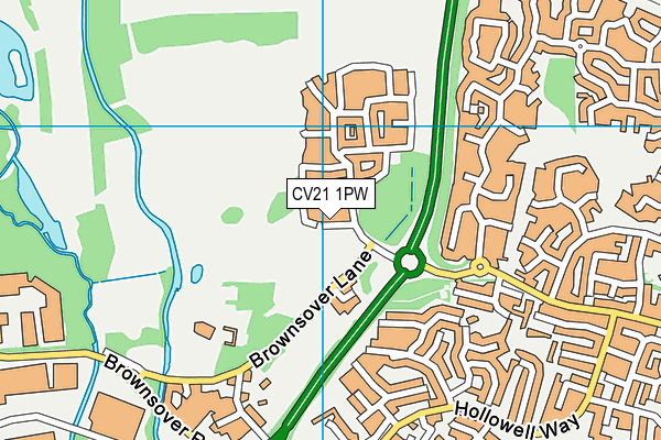 CV21 1PW map - OS VectorMap District (Ordnance Survey)