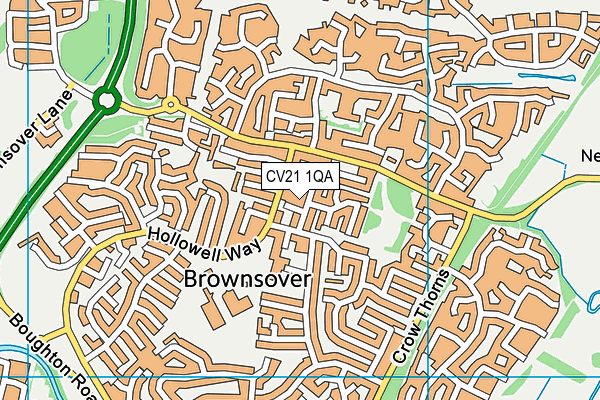 CV21 1QA map - OS VectorMap District (Ordnance Survey)