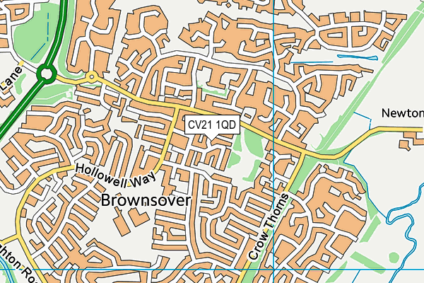 CV21 1QD map - OS VectorMap District (Ordnance Survey)