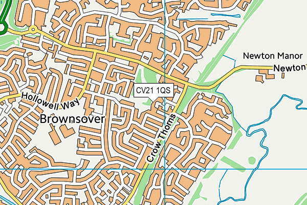 CV21 1QS map - OS VectorMap District (Ordnance Survey)