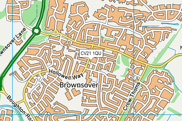 CV21 1QU map - OS VectorMap District (Ordnance Survey)