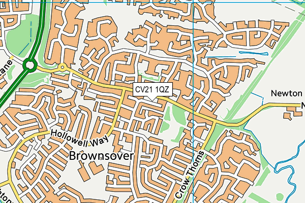 CV21 1QZ map - OS VectorMap District (Ordnance Survey)