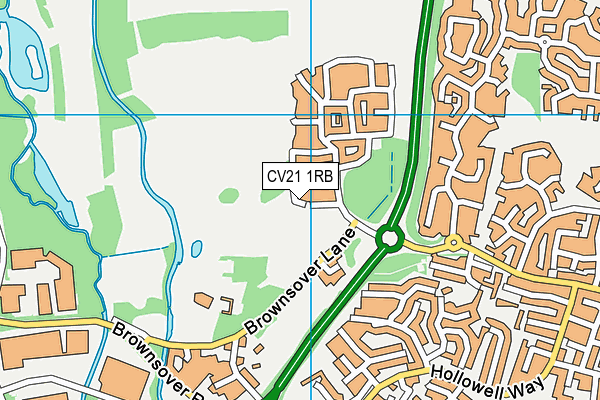 CV21 1RB map - OS VectorMap District (Ordnance Survey)