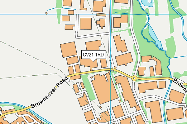 CV21 1RD map - OS VectorMap District (Ordnance Survey)