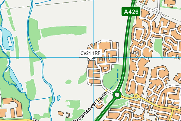 CV21 1RF map - OS VectorMap District (Ordnance Survey)