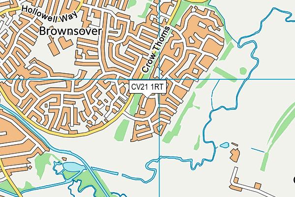 CV21 1RT map - OS VectorMap District (Ordnance Survey)
