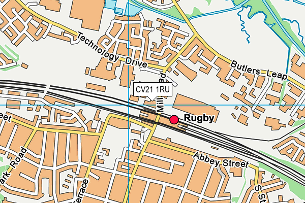 CV21 1RU map - OS VectorMap District (Ordnance Survey)