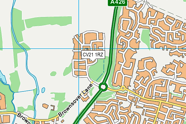 CV21 1RZ map - OS VectorMap District (Ordnance Survey)
