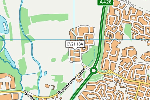 CV21 1SA map - OS VectorMap District (Ordnance Survey)