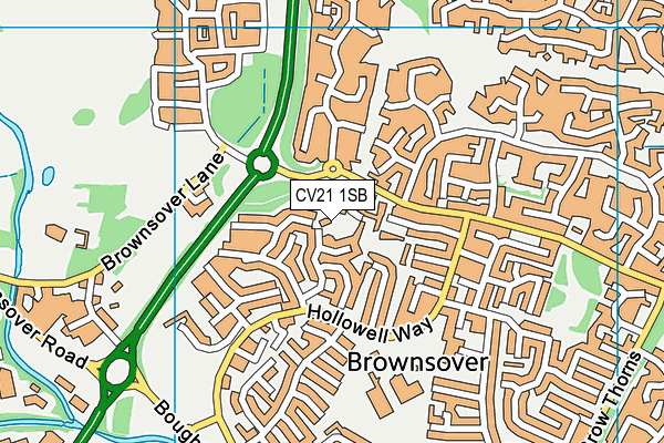 CV21 1SB map - OS VectorMap District (Ordnance Survey)