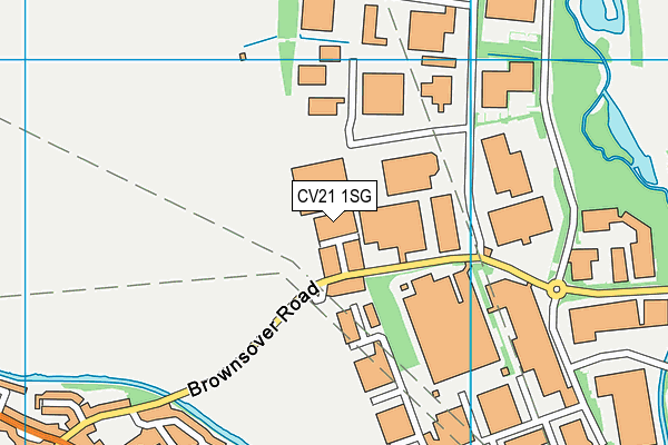 CV21 1SG map - OS VectorMap District (Ordnance Survey)