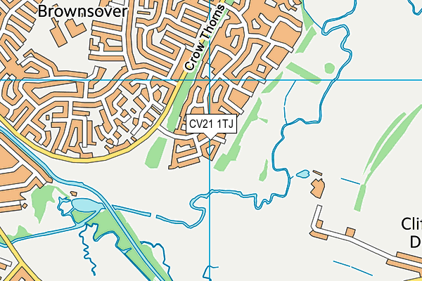 CV21 1TJ map - OS VectorMap District (Ordnance Survey)