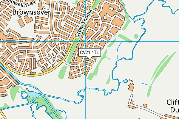 CV21 1TL map - OS VectorMap District (Ordnance Survey)