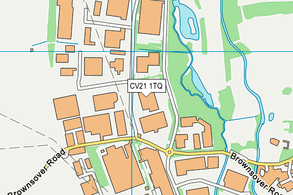 CV21 1TQ map - OS VectorMap District (Ordnance Survey)