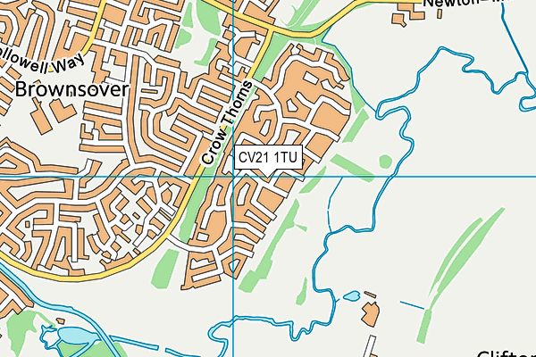 CV21 1TU map - OS VectorMap District (Ordnance Survey)