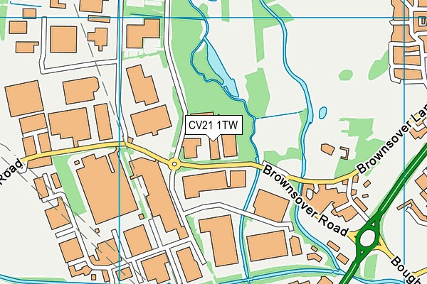 CV21 1TW map - OS VectorMap District (Ordnance Survey)