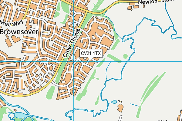 CV21 1TX map - OS VectorMap District (Ordnance Survey)