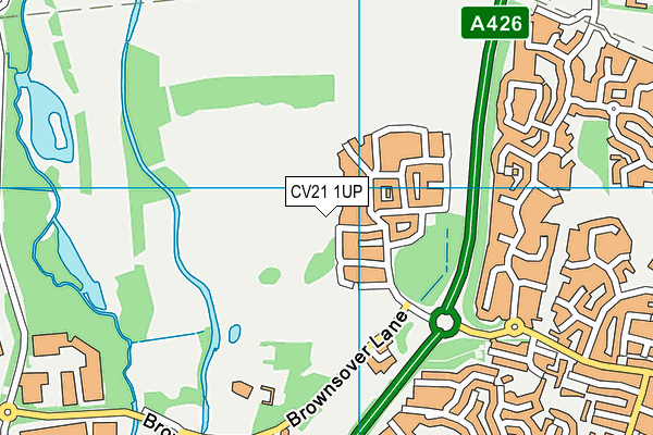CV21 1UP map - OS VectorMap District (Ordnance Survey)