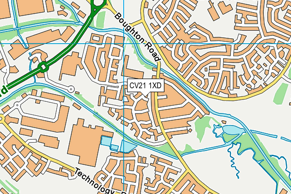 CV21 1XD map - OS VectorMap District (Ordnance Survey)