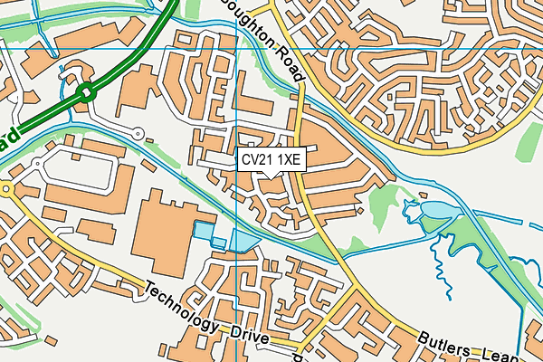 CV21 1XE map - OS VectorMap District (Ordnance Survey)