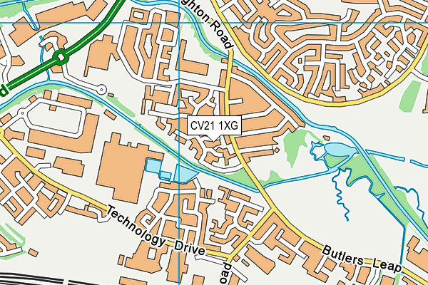 CV21 1XG map - OS VectorMap District (Ordnance Survey)