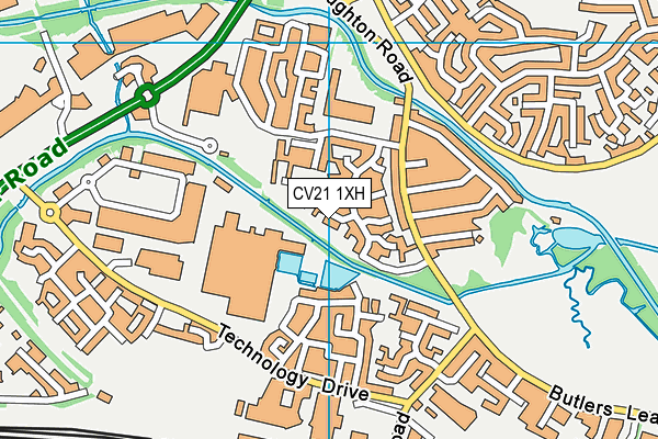 CV21 1XH map - OS VectorMap District (Ordnance Survey)