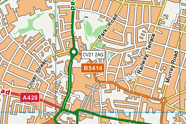 CV21 2AG map - OS VectorMap District (Ordnance Survey)