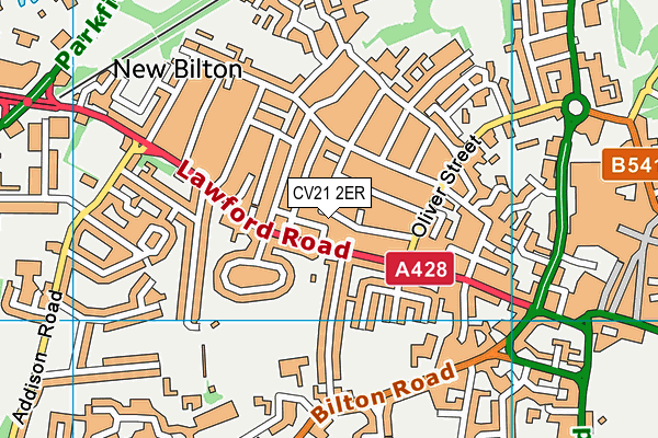 CV21 2ER map - OS VectorMap District (Ordnance Survey)