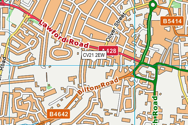 Oakfield Recreation Ground map (CV21 2EW) - OS VectorMap District (Ordnance Survey)