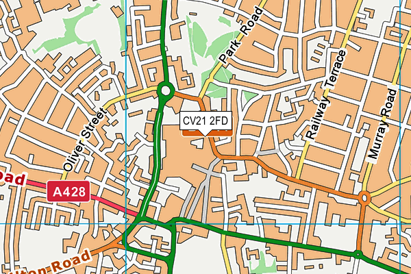 CV21 2FD map - OS VectorMap District (Ordnance Survey)
