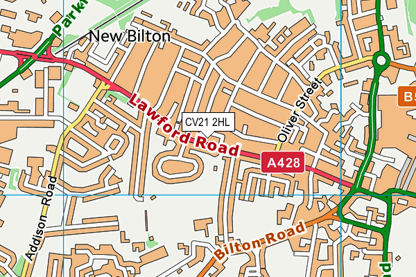 CV21 2HL map - OS VectorMap District (Ordnance Survey)