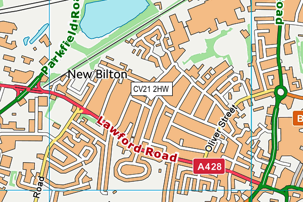 CV21 2HW map - OS VectorMap District (Ordnance Survey)