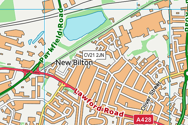 CV21 2JN map - OS VectorMap District (Ordnance Survey)