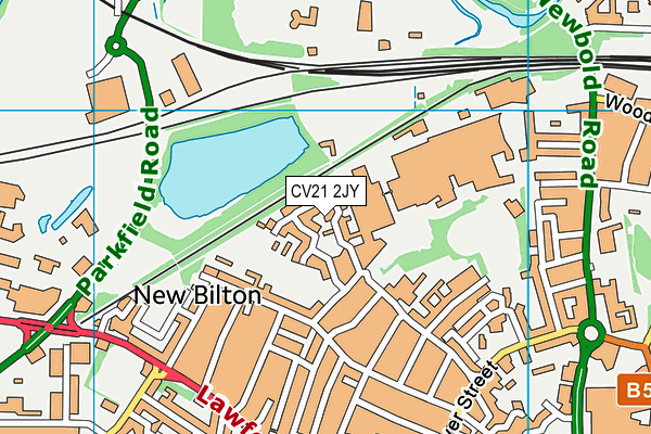 CV21 2JY map - OS VectorMap District (Ordnance Survey)