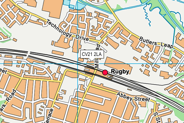 CV21 2LA map - OS VectorMap District (Ordnance Survey)