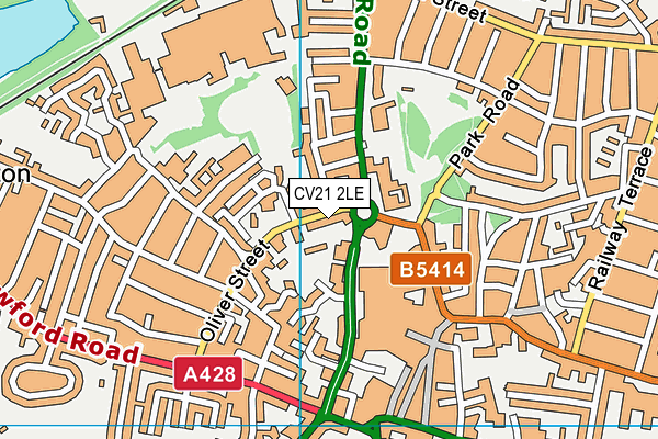 CV21 2LE map - OS VectorMap District (Ordnance Survey)