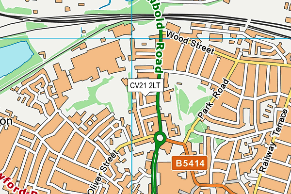 CV21 2LT map - OS VectorMap District (Ordnance Survey)