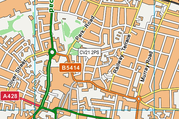 CV21 2PS map - OS VectorMap District (Ordnance Survey)