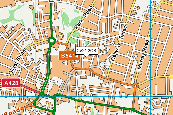 CV21 2QB map - OS VectorMap District (Ordnance Survey)