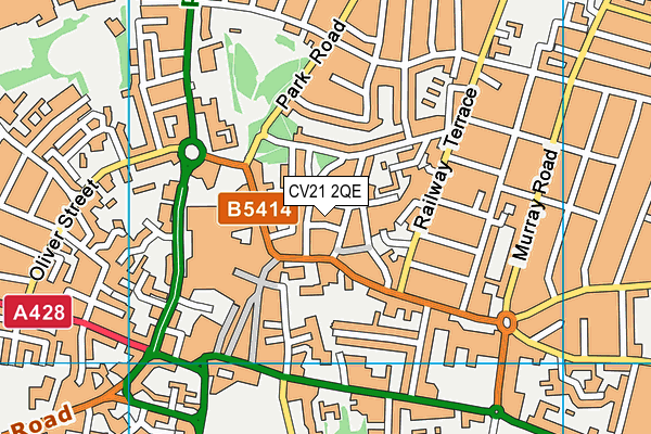 CV21 2QE map - OS VectorMap District (Ordnance Survey)