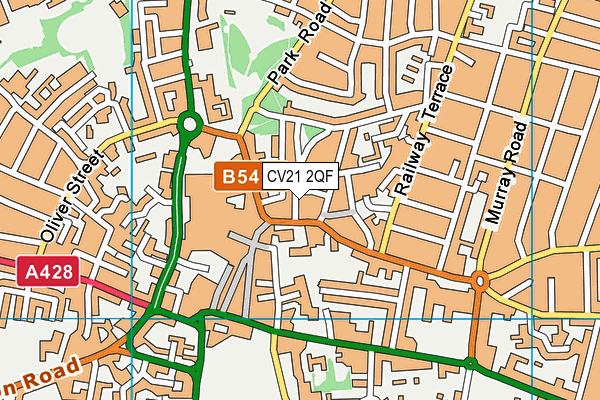 CV21 2QF map - OS VectorMap District (Ordnance Survey)