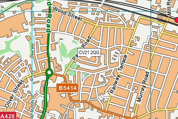 CV21 2QG map - OS VectorMap District (Ordnance Survey)